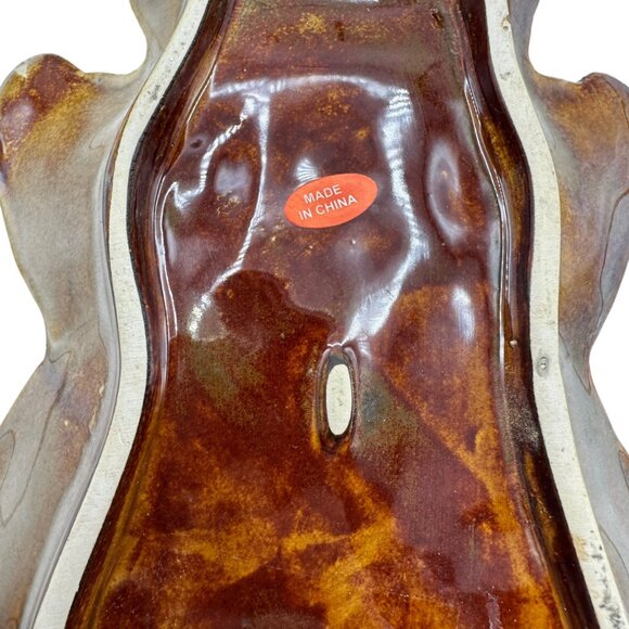 Christmas Snowman Candy Dish Plate Ceramic Pottery Trinket Holly Scarf Green Red - Picture 4 of 6